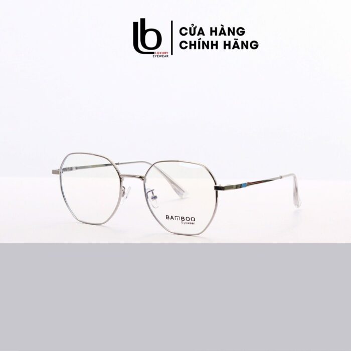 Gọng kính cận Lục giác nam nữ LB Eyewear chất liệu Kim loại phụ kiện thời trang HOT! Bamboo 72 563A