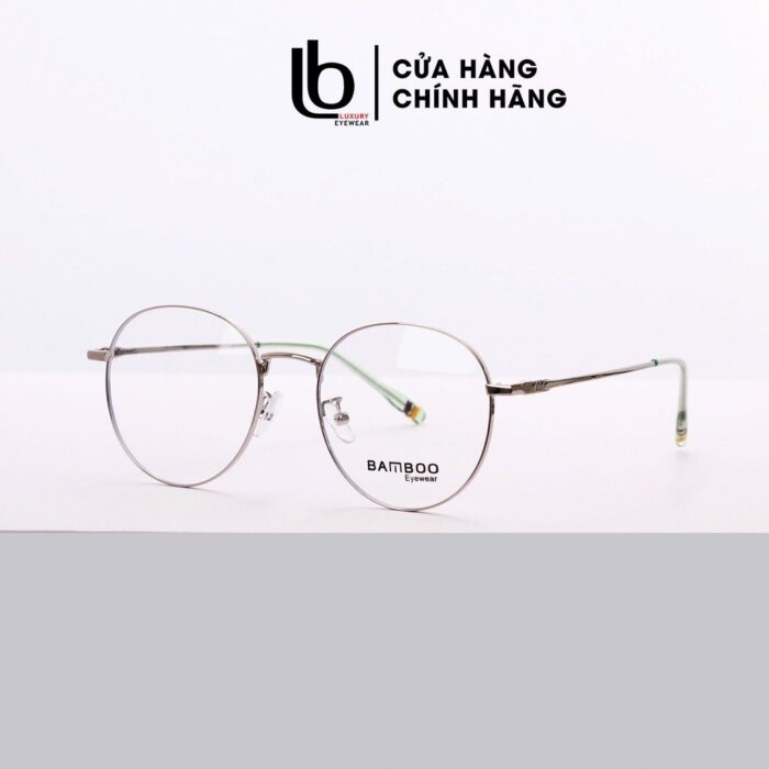 Gọng kính cận Tròn nam nữ LB Eyewear chất liệu Kim loại phụ kiện thời trang HOT! Bamboo 72 558